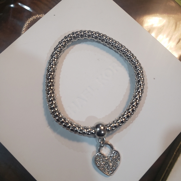 3pc/set Rhinestone Charm Bangle ❤ Heart bracelet Silver Gold & Rose gold - Picture 3 of 11